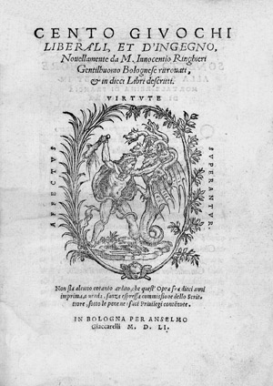 Lot 1343, Auction  101, Ringhieri, Innocenio, Cento Givochi 