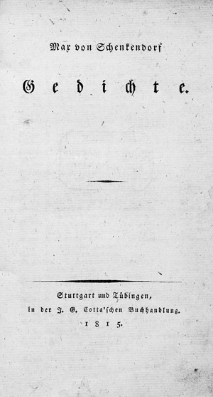 Lot 2167, Auction  101, Schenkendorf, Max von, Gedichte