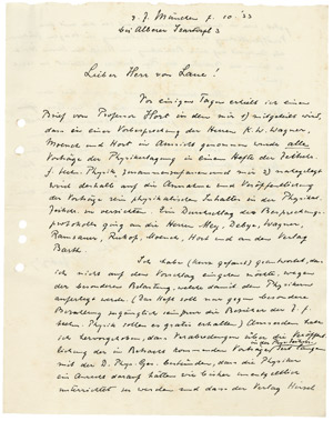 Lot 2583, Auction  101, Deutsche Physikalische Gesellschaft, Korrespondenz des Physikers Karl Mey