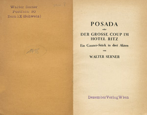 Lot 3686, Auction  101, Serner, Walter, Posada (Widmunsgexemplar)