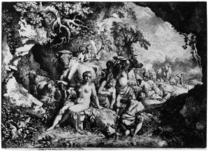 Lot 5588, Auction  101, Dietrich, Christian Wilhelm Ernst, Die badenden Nymphen in der Felsengrotte