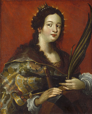 Lot 6030, Auction  101, Antwerpener Schule, Die hl. Katharina