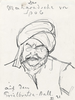 Lot 8274, Auction  101, Orlik, Emil, Max Slevogt als Maharadscha