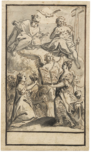 Lot 6376, Auction  102, Süddeutsch, 18. Jh. Entwürfe für Heiligenbilder