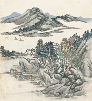 Lot 462, Auction  103, Chinesische Landschaftsmalerei, Leporello mit 17 Original-Aquarelle. Japan und China 1929-30