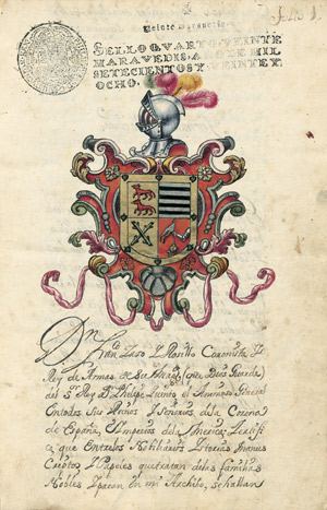 Lot 1009, Auction  103, Fernandez de la Chica, Real Executoria ganada en el Año D. 1399. Abschrift Adelspatent Spanien 1728-36