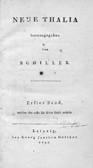 Lot 2292, Auction  103, Schiller, Friedrich, Neue Thalia