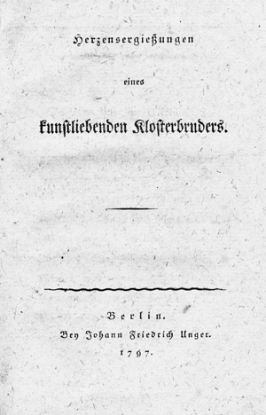 Lot 2331, Auction  103, Tieck, Ludwig, Herzensergießungen eines kunstliebenden Klosterbruders