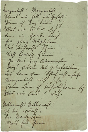 Lot 2537, Auction  103, Günderrode, Karoline von, Gedichtmanuskript