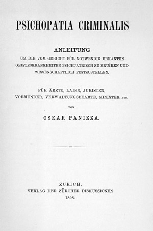 Lot 3687, Auction  103, Panizza, Oskar, Psichopathia criminalis