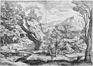 Lot 5166, Auction  103, Oberitalienisch, 17. Jh. Eine weite Gebirgslandschaft
