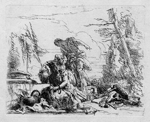 Lot 5400, Auction  103, Tiepolo, Giovanni Battista, Donna con le braccia incatenate e quattro figure