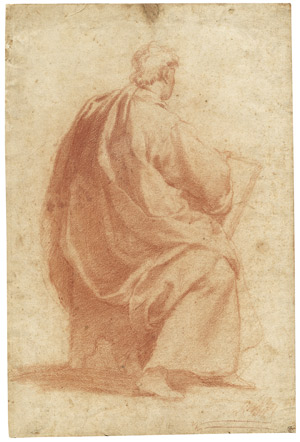 Lot 6218, Auction  103, Florentinisch, 17. Jh. Sitzender Jüngling in Rückenansicht
