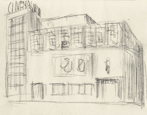 Lot 6906, Auction  103, Poelzig, Hans, IG Farben, Gebäudeentwürfe, Landschaftsstudien. Drei Skizzenhefte 