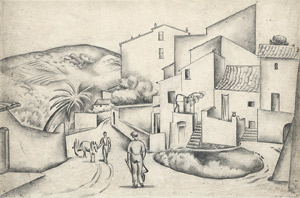 Lot 7180, Auction  103, Henri, Florence, Südliches Dorf mit zwei Männern