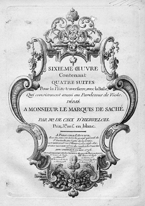 Lot 637, Auction  104, Caix d’Hervelois, Louis de, 3 Werke in Noten. Sixième Oeuvre contenant quatre suites