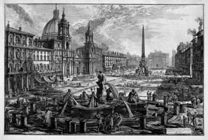 Lot 5387, Auction  104, Piranesi, Giovanni Battista, Veduta di Piazza Navona sopra le rovine del Circo Agonale