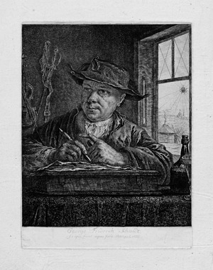 Lot 5410, Auction  104, Schmidt, Georg Friedrich, Selbstporträt mit der Spinne