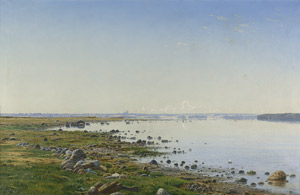 Lot 6118, Auction  104, Thorenfeld, Anton Erik Christian, Fjordlanschaft mit dem Dom von Roskilde