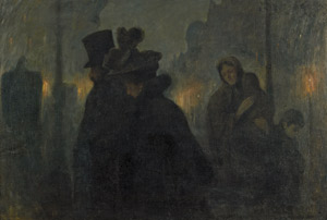 Lot 6177, Auction  104, Udvary, Géza, Nächtlicher Boulevard mit elegantem Paar