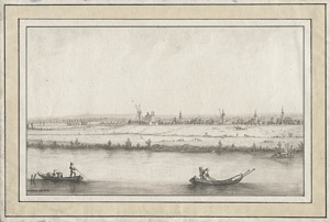 Lot 6358, Auction  104, Zehender, Johann Caspar, Flusslandschaft mit Fischern und Stadtsilhouette