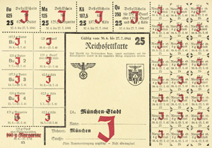 Lot 745, Auction  105, Lebensmittelkarten, Konvolut von 7 Lebensmittelkarten für Juden