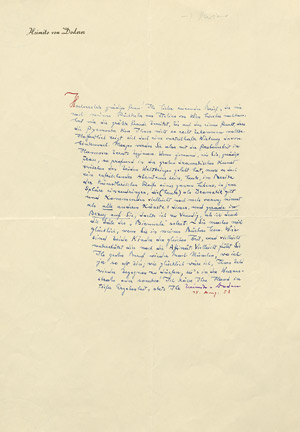 Lot 2215, Auction  105, Doderer, Heimito von, Brief August 1958 an Tilla Durieux