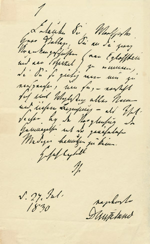 Lot 2326, Auction  105, Hufeland, Christoph Wilhelm, Brief 1830