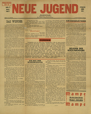 Lot 3797, Auction  105, Neue Jugend, Wochenausgabe, Jahrgang 1, Nr. 1