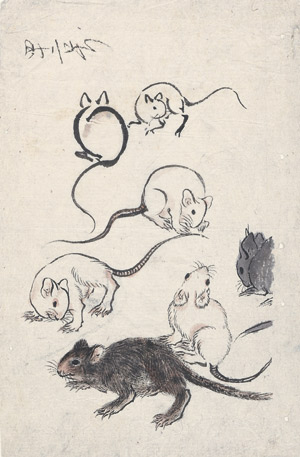 Lot 7260, Auction  105, Hokusai, Schule, Kleine Nagetiere
