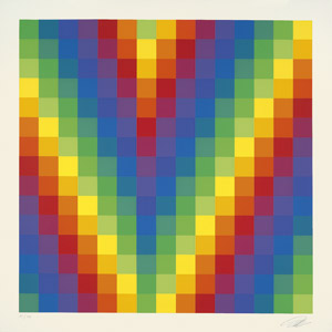 Lot 7333, Auction  105, Lohse, Richard-Paul, Vertikale Farbreihen in keilförmiger Anordnung