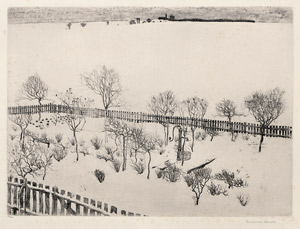 Lot 7417, Auction  105, Olbricht, Alexander, Vorstadtgarten im Schnee