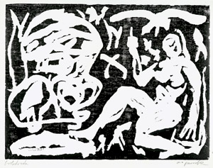 Lot 7437, Auction  105, Penck, A. R., Ohne Titel (Frau mit Adler)