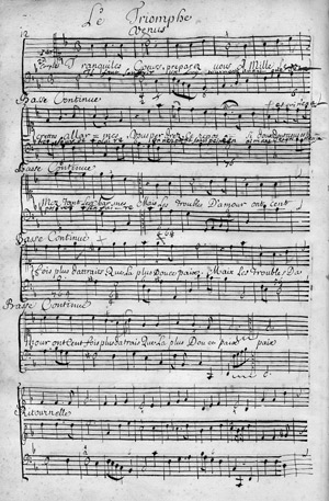 Lot 587, Auction  106, Lully, Jean-Baptiste, Le triomphe de l'amour. Zeitgenössische Handschrift