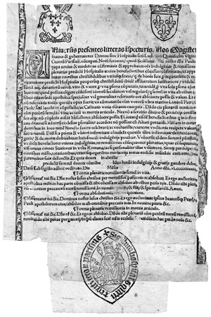 Lot 1083, Auction  106, Paulus III., Pont. max., Ablaßbrief zum Besten des Hôpital des Quinze-Vingts in Paris.