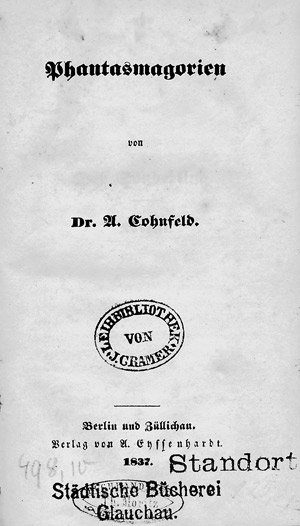 Lot 1466, Auction  106, Cohnfeld, Adalbert, Phantasmagorien