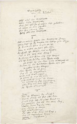 Lot 2129, Auction  106, Rückert, Friedrich, Gedichtmanuskript mit Namenszug