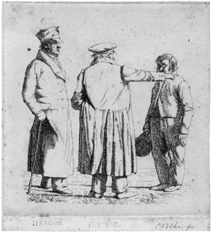 Lot 5547, Auction  106, Købke, Christen Schjellerup, Drei Porträtfigueren - Købke, Major Krohn und Sprøch