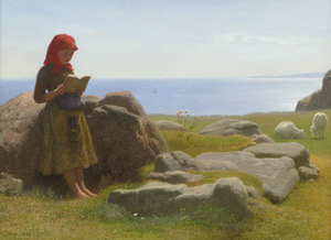 Lot 6122, Auction  106, Dorph, Anton Laurids Johannes, Lesendes Hirtenrmädchen an einen Felsstein gelehnt