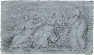 Lot 6559, Auction  106, Niederländisch, um 1700. Frauen  mit Blütenkränzen in einer Landschaft