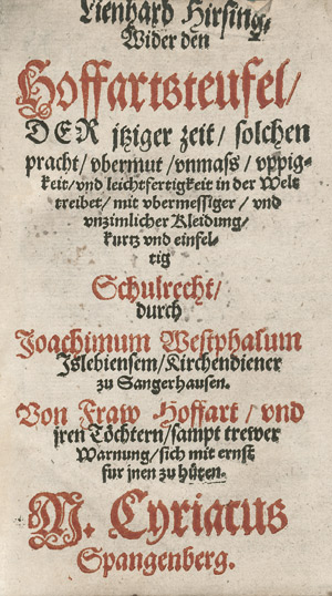 Lot 1073, Auction  108, Musculus, Andreas, Hosenteüfel