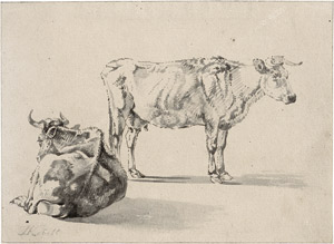 Lot 6631, Auction  108, Kobell, Jan Baptist II, Stehende und liegende Kuh
