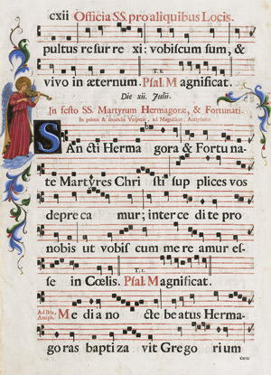 Lot 1021, Auction  110, Offizium, Einzelblatt aus einer liturgischen Handschrift mit Miniatur