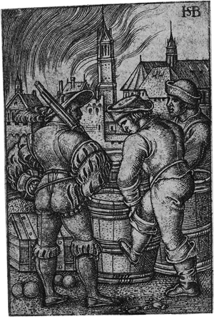 Lot 5430, Auction  110, Beham, Hans Sebald, Die Schildwache bei den Pulverfässern