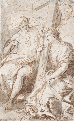 Lot 6461, Auction  110, Bergmüller, Johann Georg, Christus und die hl. Margarethe mit dem Drachen