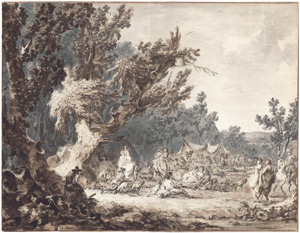 Lot 6514, Auction  110, Casanova, Francesco, Ein militärisches Feldlager mit zahlreichen Staffagefiguren