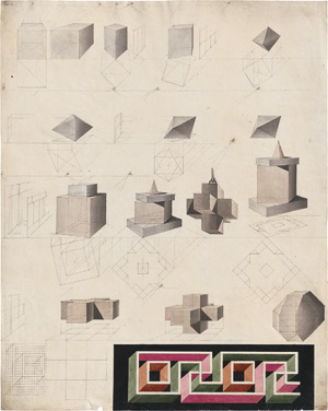 Lot 6641, Auction  110, Deutsch, 1831. Polyederstudien