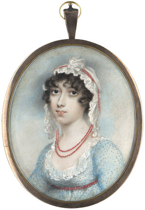 Lot 6850, Auction  110, Plimer, Andrew, Bildnis von Miss Burgh mit weißer Spitzenhaube und Korallenschmuck