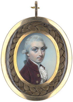 Lot 6852, Auction  110, Engleheart, George, Bildnis eines jungen Mannes mit rotem Rock im Dreiviertelprofil 