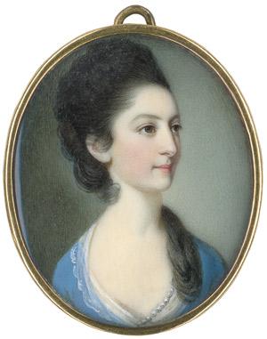 Lot 6855, Auction  110, Crosse, Richard, Bildnis einer Dame im blauen Kleid im Dreiviertelprofil nach rechts